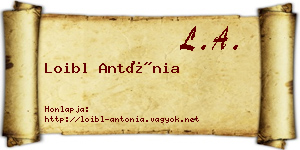 Loibl Antónia névjegykártya